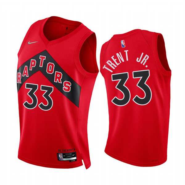 Mens Toronto Raptors #33 Gary Trent Jr. Red Icon Edition Jersey Dzhi
